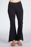 Chatoyant Mineral Wash Asymmetrical Hem Ankle Bells Black