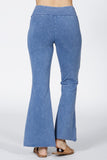 Chatoyant Mineral Wash Asymmetrical Hem Ankle Bells Lt. Denim