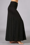 Chatoyant Fold Over Waist Eyelet Skirt Black