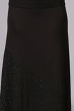 Chatoyant Fold Over Waist Eyelet Skirt Black