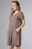 Chatoyant Mineral Wash Pocket Dress Desert Taupe