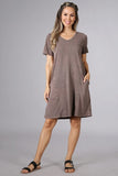 Chatoyant Mineral Wash Pocket Dress Desert Taupe