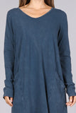 Chatoyant Long Sleeve Casual Dress Charcoal Navy