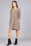 Chatoyant Long Sleeve Casual Dress Desert Taupe