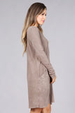 Chatoyant Long Sleeve Casual Dress Desert Taupe