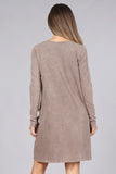 Chatoyant Long Sleeve Casual Dress Desert Taupe