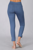 Chatoyant Crop Capris with Side Split Lt Denim Blue