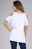 Chatoyant Casual Open Shoulder Top White