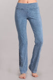 Chatoyant Mineral Wash Bootcut Crochet Lace Lt. Denim