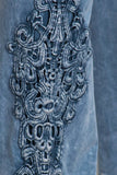 Chatoyant Mineral Wash Bootcut Crochet Lace Lt. Denim