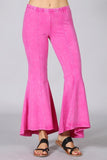 Chatoyant Mineral Wash Cropped Flare Bubble Gum Pink