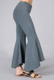 Chatoyant Mineral Wash Cropped Flare Lt. Grey