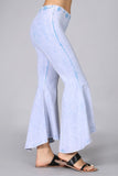 Chatoyant Mineral Wash Cropped Flare Powder Blue
