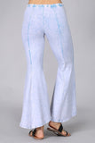 Chatoyant Mineral Wash Cropped Flare Powder Blue