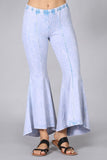 Chatoyant Mineral Wash Cropped Flare Powder Blue