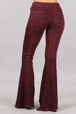 Chatoyant Mineral Wash French Terry Pants Burgundy