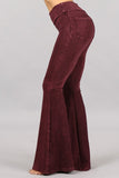 Chatoyant Mineral Wash French Terry Pants Burgundy