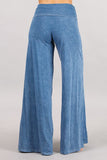Chatoyant Mineral Wash Wide Leg Palazzo Pants Lt. Denim