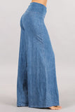 Chatoyant Mineral Wash Wide Leg Palazzo Pants Lt. Denim