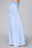Chatoyant Mineral Wash Wide Leg Palazzo Pants Powder Blue