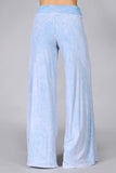 Chatoyant Mineral Wash Wide Leg Palazzo Pants Powder Blue