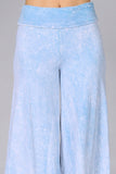 Chatoyant Mineral Wash Wide Leg Palazzo Pants Powder Blue