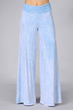 Chatoyant Mineral Wash Wide Leg Palazzo Pants Powder Blue