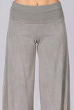 Chatoyant Mineral Wash Wide Leg Palazzo Pants Stone