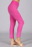 Chatoyant Mineral Wash Capris Bubble Gum Pink