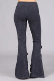 Chatoyant Double Fringe Bell Bottoms Dark Ash Grey