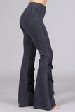 Chatoyant Double Fringe Bell Bottoms Dark Ash Grey