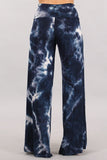 Chatoyant Plus Size Navy Tie Dye Palazzo Pants