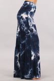 Chatoyant Plus Size Navy Tie Dye Palazzo Pants