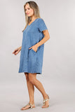 Chatoyant Mineral Wash Pocket Dress Lt Denim