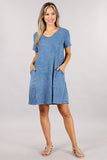Chatoyant Mineral Wash Pocket Dress Lt Denim