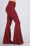 Chatoyant Mineral Wash Seam Detail Bell Bottoms Burnt Clay