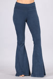 Chatoyant Mineral Wash Seam Detail Bell Bottoms Charcoal Navy