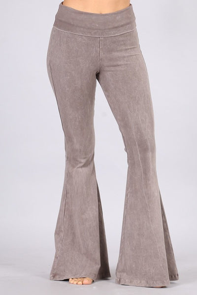 Chatoyant Flared Bell Bottom Stretch Pants - Light Denim