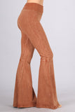 Chatoyant Mineral Wash Seam Detail Bell Bottoms Sugar Almond