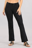 Chatoyant Mineral Wash Flare Pants With Side Contrast Black