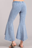 Chatoyant Mineral Wash Cropped Flare Lt. Denim