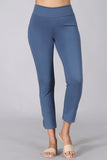 Chatoyant Crop Capris with Side Split Lt Denim Blue