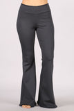 Chatoyant Flared Bell Pants With Frayed Fringe Charcoal