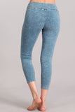 Chatoyant Mineral Wash Crop Leggings Lt. Denim