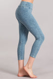 Chatoyant Mineral Wash Crop Leggings Lt. Denim