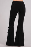 Chatoyant Double Fringe Bell Bottoms Black