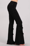 Chatoyant Double Fringe Bell Bottoms Black