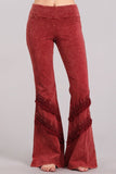 Chatoyant Double Fringe Bell Bottoms Burnt Clay