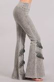 Chatoyant Double Fringe Bell Bottoms Taupe Gray