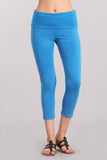 Chatoyant Mineral Wash Fold Over Waist CaprisDeep Azure